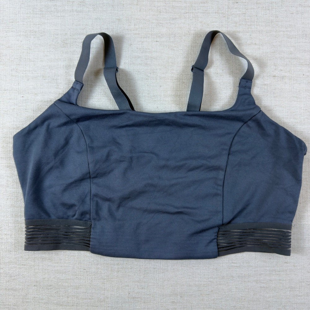All in Motion Dark Blue XXL Sports Bra Adjustable Straps Mesh Detail RN17730